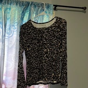Leopard Print Long Sleeve Top